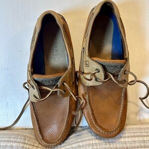 Sperry Top-Sider Men’s Boat Shoes Size 12M Brown Leather Moc Toe NonMarking Sole